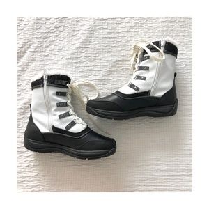White and Black Snow Boots
